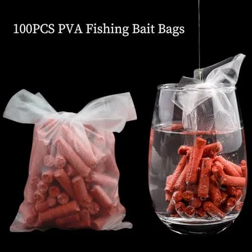 APZDFGIFCD 100Pcs PVA Water Soluble Fishing Bait Bags 10cm x 14cm | Dissolves Quickly in Cold Water thumbnail 5