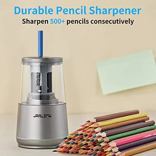 JARLINK Electric Pencil Sharpener Heavy Duty Helical Blade Auto Stop 13.2cm (5.2in) | Fast Sharpening for Students & Artists thumbnail 6