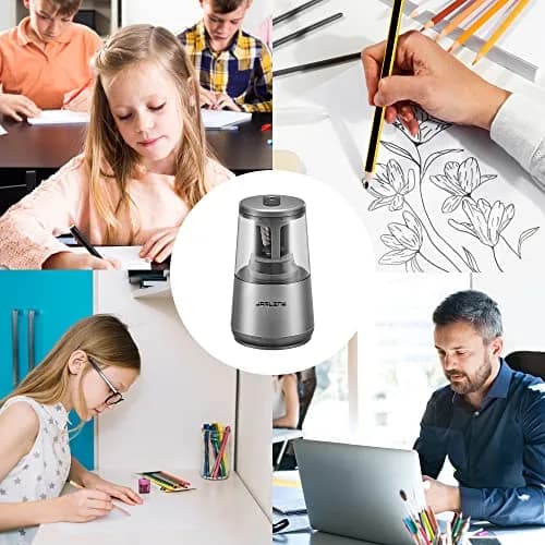 JARLINK Electric Pencil Sharpener Heavy Duty Helical Blade Auto Stop 13.2cm (5.2in) | Fast Sharpening for Students & Artists thumbnail 8