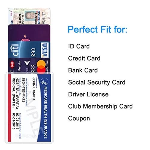 Wisdompro 10 Pack Card Document Sleeves | Clear PVC Medicare Card Protectors (3.54x2.44 Inches) thumbnail 4