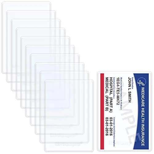 Wisdompro 10 Pack Card Document Sleeves | Clear PVC Medicare Card Protectors (3.54x2.44 Inches) thumbnail 8