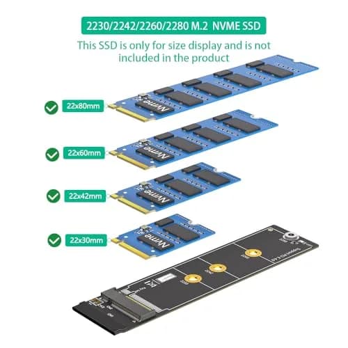 Sintech M.2 NVME Extender,NGFF M-Key PCIe 3.0/4.0 SSD Extension Card with 20cm Soft-PCB Cable thumbnail 4