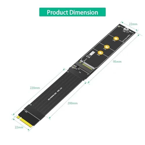 Sintech M.2 NVME Extender,NGFF M-Key PCIe 3.0/4.0 SSD Extension Card with 20cm Soft-PCB Cable thumbnail 5