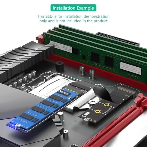 Sintech M.2 NVME Extender,NGFF M-Key PCIe 3.0/4.0 SSD Extension Card with 20cm Soft-PCB Cable thumbnail 6