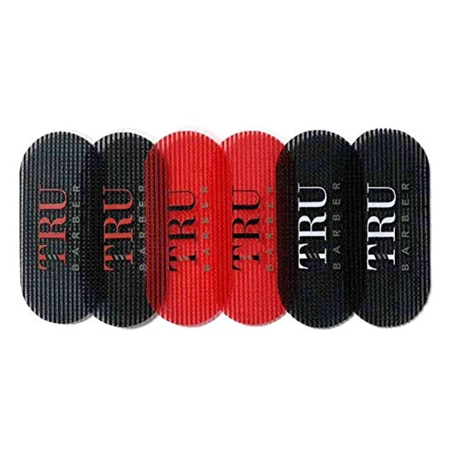TRU BARBER Hair Grippers 6 Pcs (Black/Red) | No-Slip Styling Clips for All Hair Types — Black