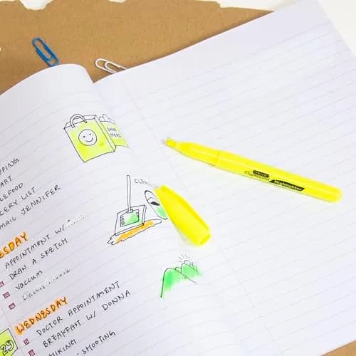 BAZIC PRODUCTS Yellow Pen Style Highlighters 5 Ct | Chisel Tip, Fluorescent Yellow, Pen-Style, Bulk Pack thumbnail 7