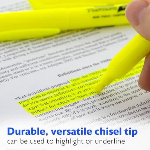 BAZIC PRODUCTS Yellow Pen Style Highlighters 5 Ct | Chisel Tip, Fluorescent Yellow, Pen-Style, Bulk Pack thumbnail 3