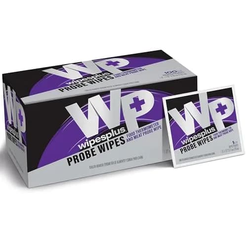 WIPESPLUS Thermometer Sanitizing Wipes - Probe Wipe Sachet - 100 Count | Food Contact Safe, No-Rinse Formula thumbnail 1