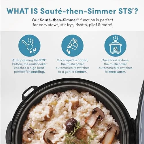 AROMA Professional 8-Cup Digital Rice & Grain Multicooker 2Qt | Versatile Cooking with Sauté-then-Simmer STS® thumbnail 4