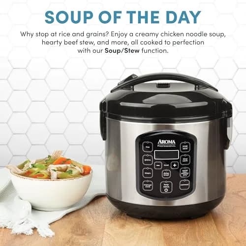 AROMA Professional 8-Cup Digital Rice & Grain Multicooker 2Qt | Versatile Cooking with Sauté-then-Simmer STS® thumbnail 5