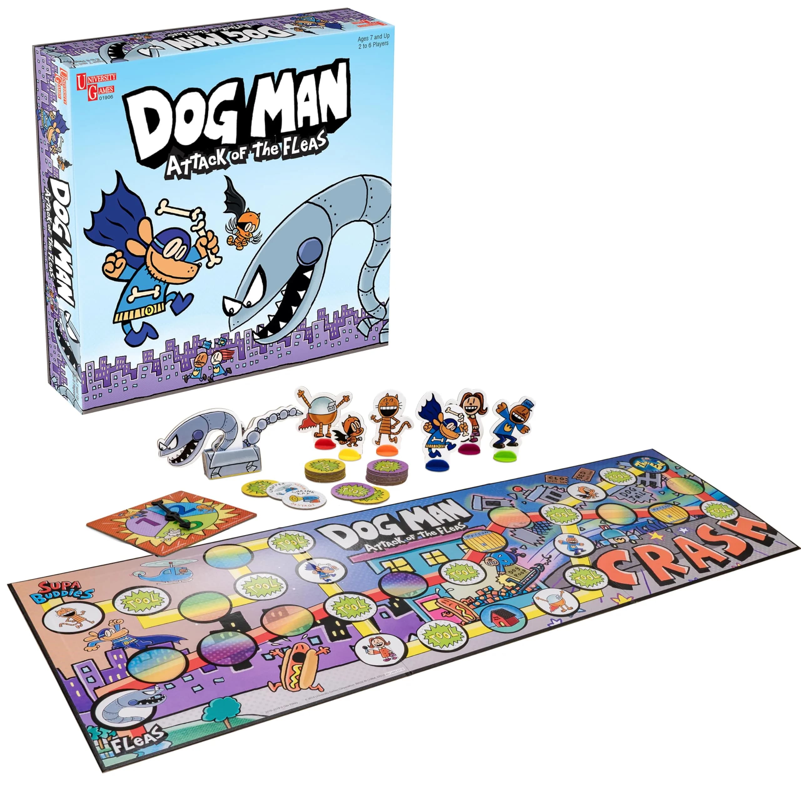 University Games Dog Man: Attack of the Fleas Game (UG-07010) | Cooperative Family Board Game for Kids 7+ — Attack of The Fleas