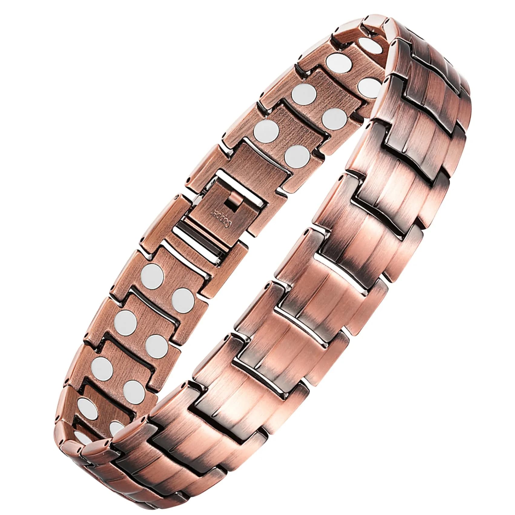 Feraco Men's Copper Magnetic Bracelet and Ring Set Black | 99.99% Pure Copper with Double-Row Magnets — Copper