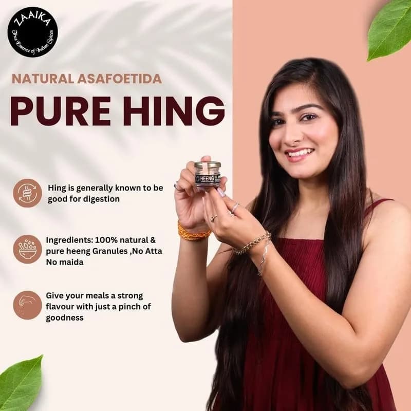 ZAAIKA Extra Strong Natural Asafoetida Hing 15 gm (0.53 oz) | Hand Pounded Kadak Hing for Authentic Indian Cooking thumbnail 2