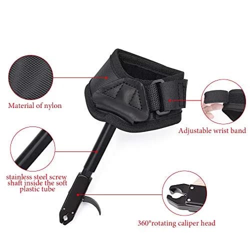 Bow and arrow college Black Wrist Strap Release Aid | Ambidextrous Trigger for Compound Bows Up to 65lbs thumbnail 3