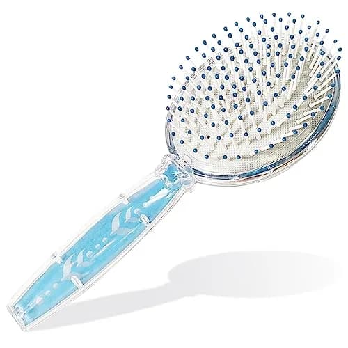 LUV HER Disney Frozen II Girls Snowflake Confetti Hair Brush featuring Elsa, Silver - Ages 3+ | Gentle Detangling for Kids thumbnail 2