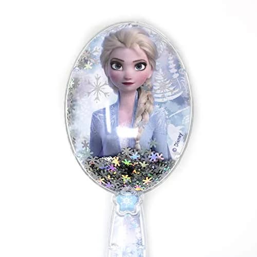 LUV HER Disney Frozen II Girls Snowflake Confetti Hair Brush featuring Elsa, Silver - Ages 3+ | Gentle Detangling for Kids thumbnail 3