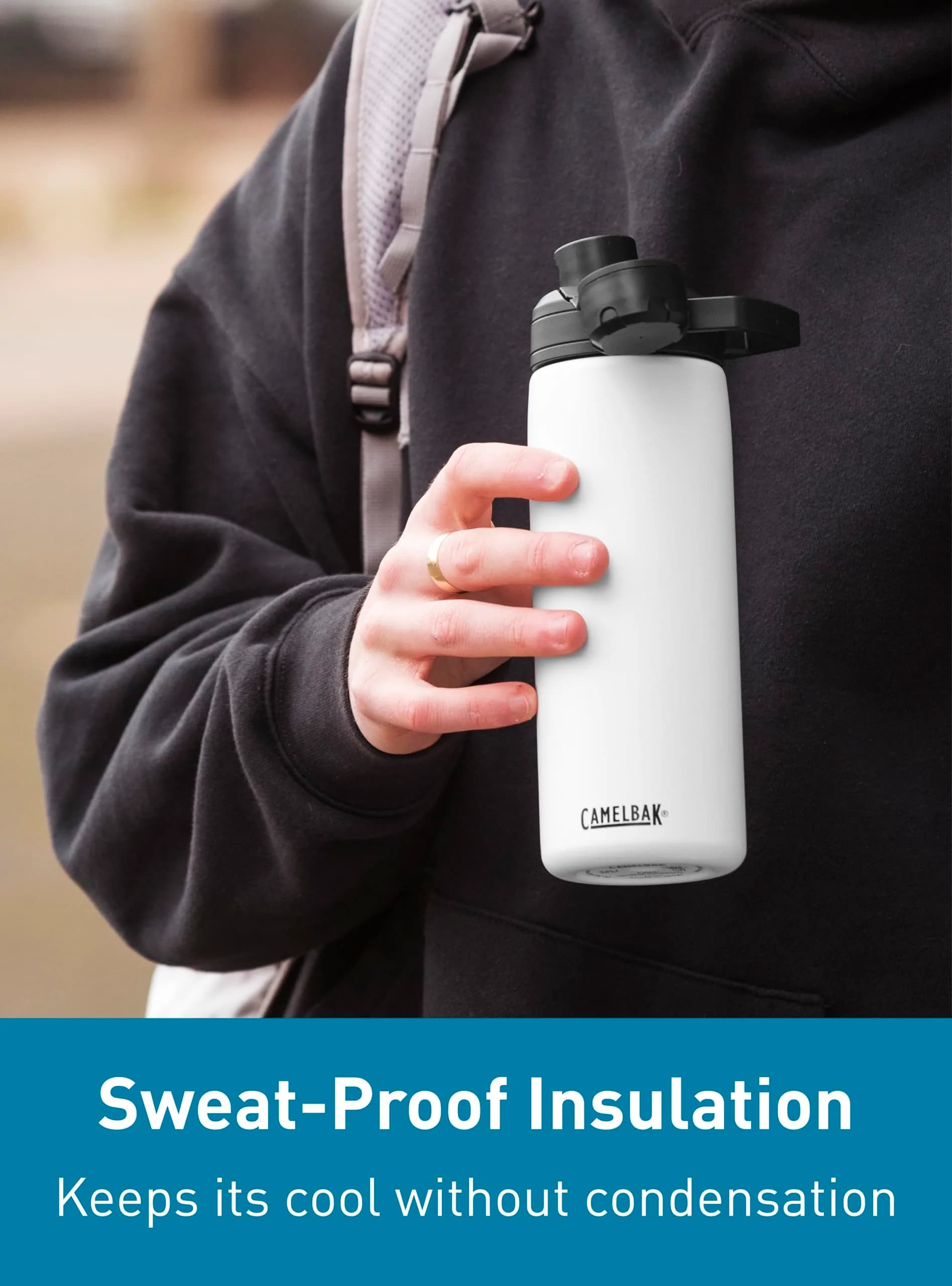CamelBak Chute Mag 946ml (32oz) Black Stainless Steel Water Bottle with Magnetic Cap - view 4