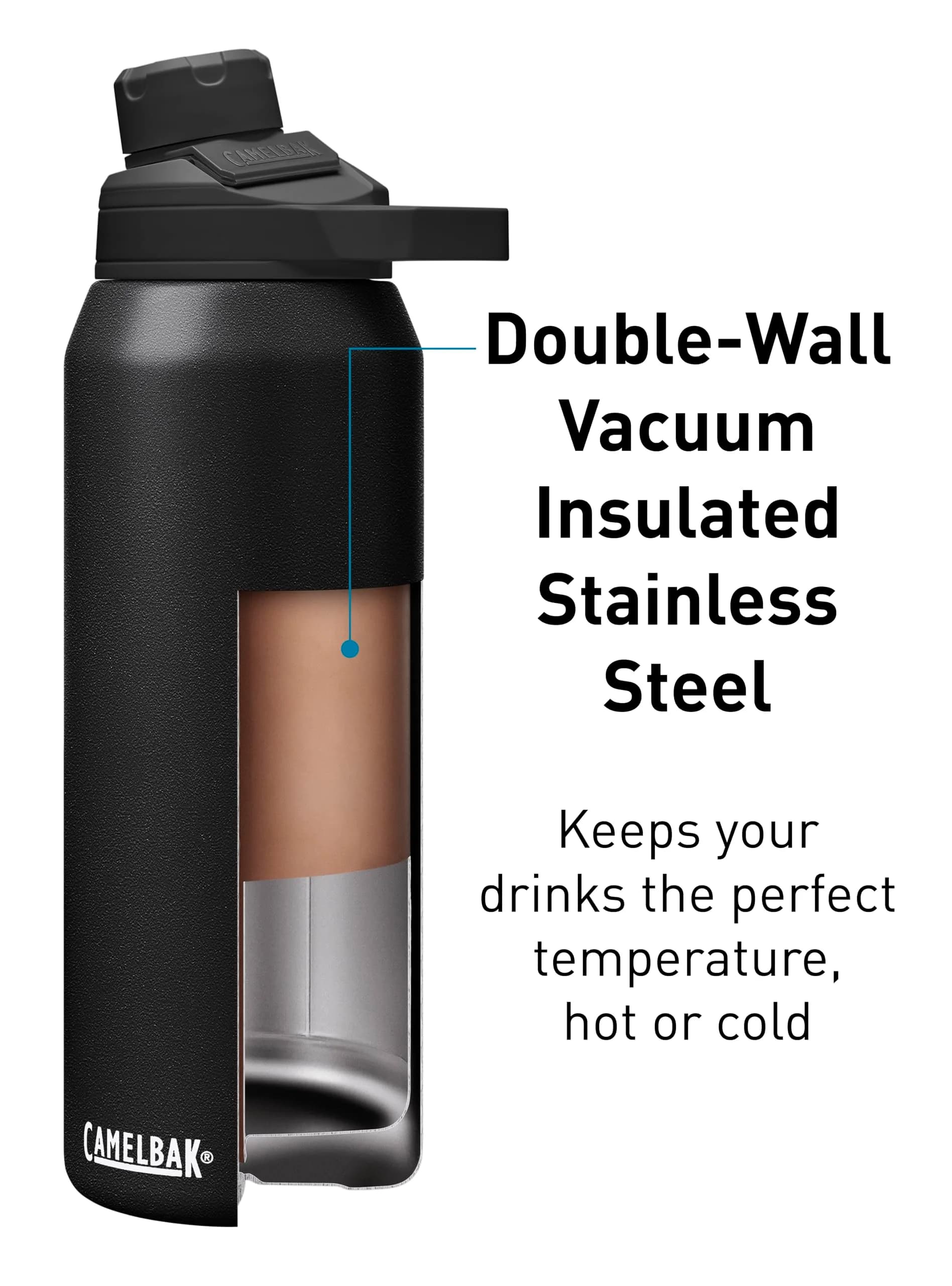 CamelBak Chute Mag Stainless Steel Water Bottle 32oz (946ml) | One-Handed Magnetic Cap for Active Hydration - view 4