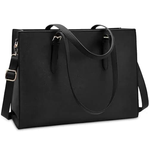 NUBILY Laptop Bag for Women 15.6" Vegan Leather Tote | Water-Resistant, Lightweight & Stylish thumbnail 1