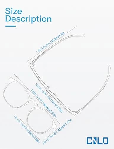 CNLO Blue Light Blocking Glasses Amber | Anti Eyestrain Computer Glasses for Men & Women thumbnail 7