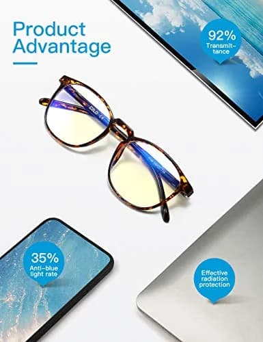 CNLO Blue Light Blocking Glasses Amber | Anti Eyestrain Computer Glasses for Men & Women thumbnail 3