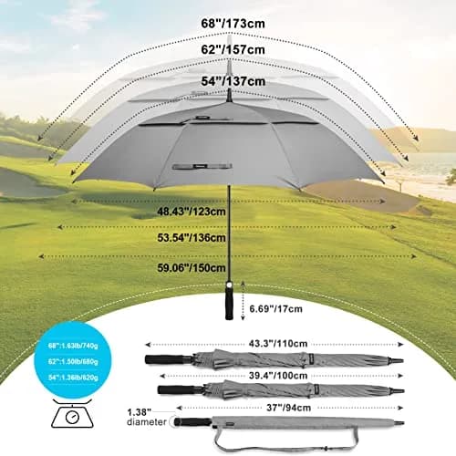 Gonex 68 Inch Golf Umbrella, Auto Open, Windproof, UV Protection | Large 68" Cover for Golf & Travel thumbnail 6