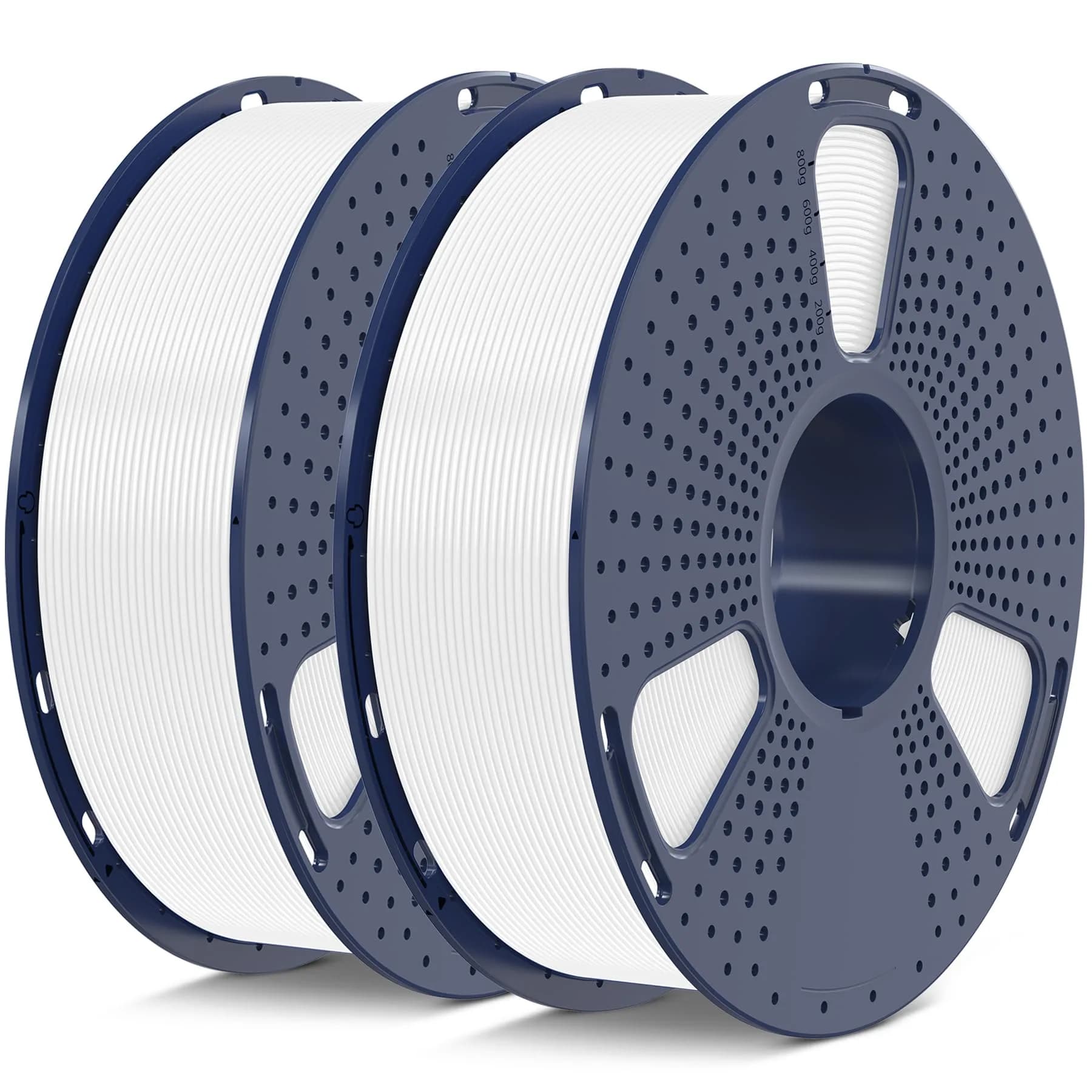 SUNLU PLA 3D Printer Filament, White, 2KG Total | Reliable, Easy to Use, No Clogs