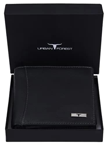 URBAN FOREST Oliver Leather Wallet for Men, Black, 13 x 11 x 2.5 cm | Contemporary Bi-Fold thumbnail 1