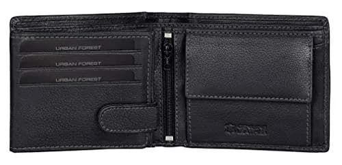 URBAN FOREST Oliver Leather Wallet for Men, Black, 13 x 11 x 2.5 cm | Contemporary Bi-Fold thumbnail 3