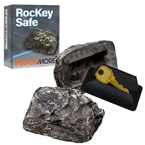 Performore Realistic Fake Rock Key Hider | Blends with Landscaping, 8.6cm (3.4") x 5cm (2") thumbnail 1