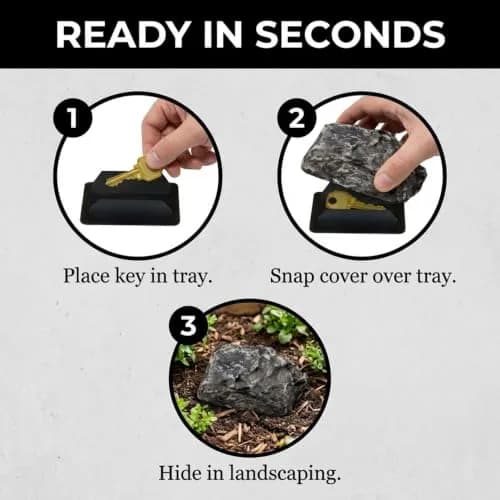 Performore Realistic Fake Rock Key Hider | Blends with Landscaping, 8.6cm (3.4") x 5cm (2") thumbnail 6