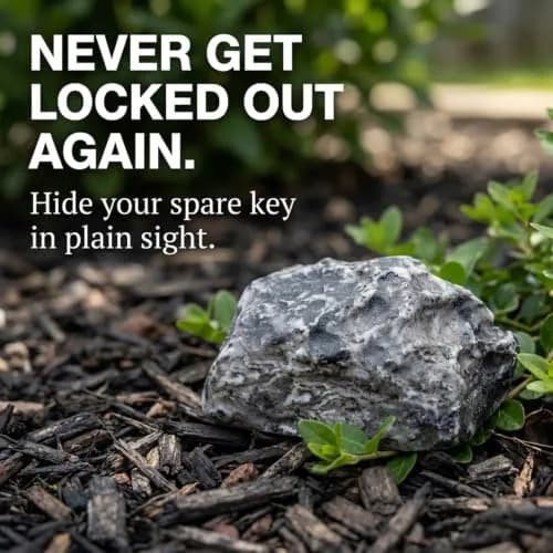 Performore Realistic Fake Rock Key Hider | Blends with Landscaping, 8.6cm (3.4") x 5cm (2") thumbnail 2