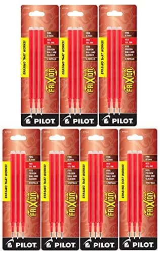 Pilot Gel Ink Refills for FriXion Erasable Gel Ink Pen, Fine Point, Red Ink | 7 Pack, 21 Refills, USA Import thumbnail 1