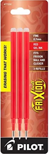 Pilot Gel Ink Refills for FriXion Erasable Gel Ink Pen, Fine Point, Red Ink | 7 Pack, 21 Refills, USA Import thumbnail 2