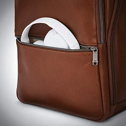 Samsonite Classic Leather Slim Backpack Cognac 22.2L (0.78 cu ft) | Professional Commuter Bag thumbnail 5