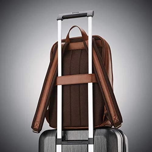 Samsonite Classic Leather Slim Backpack Cognac 22.2L (0.78 cu ft) | Professional Commuter Bag thumbnail 8