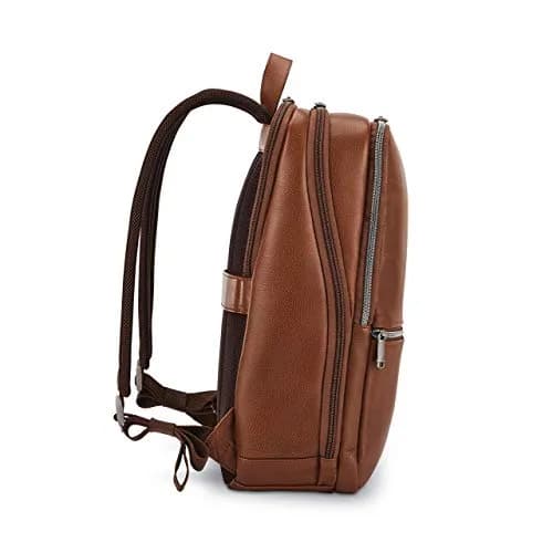 Samsonite Classic Leather Slim Backpack Cognac 22.2L (0.78 cu ft) | Professional Commuter Bag thumbnail 4
