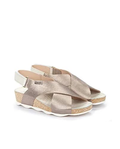 PIKOLINOS Mahon Wedge Sandals Women | Leather | Extra-Light | Silver thumbnail 3