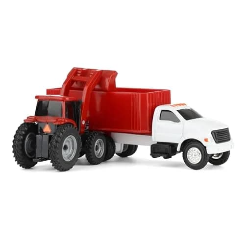 ERTL Case IH 4-Piece Farm Toy Set - 1:64 Scale - Includes John Deere Tractor with Loader, Combine, Grain Cart & Truck for Kids & Collectors thumbnail 4