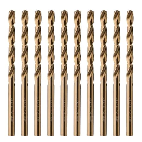SPKLINE 10 Pcs 4.8mm (3/16") Cobalt Drill Bit Set | M35 High Speed Steel with 5% Cobalt Alloy thumbnail 1