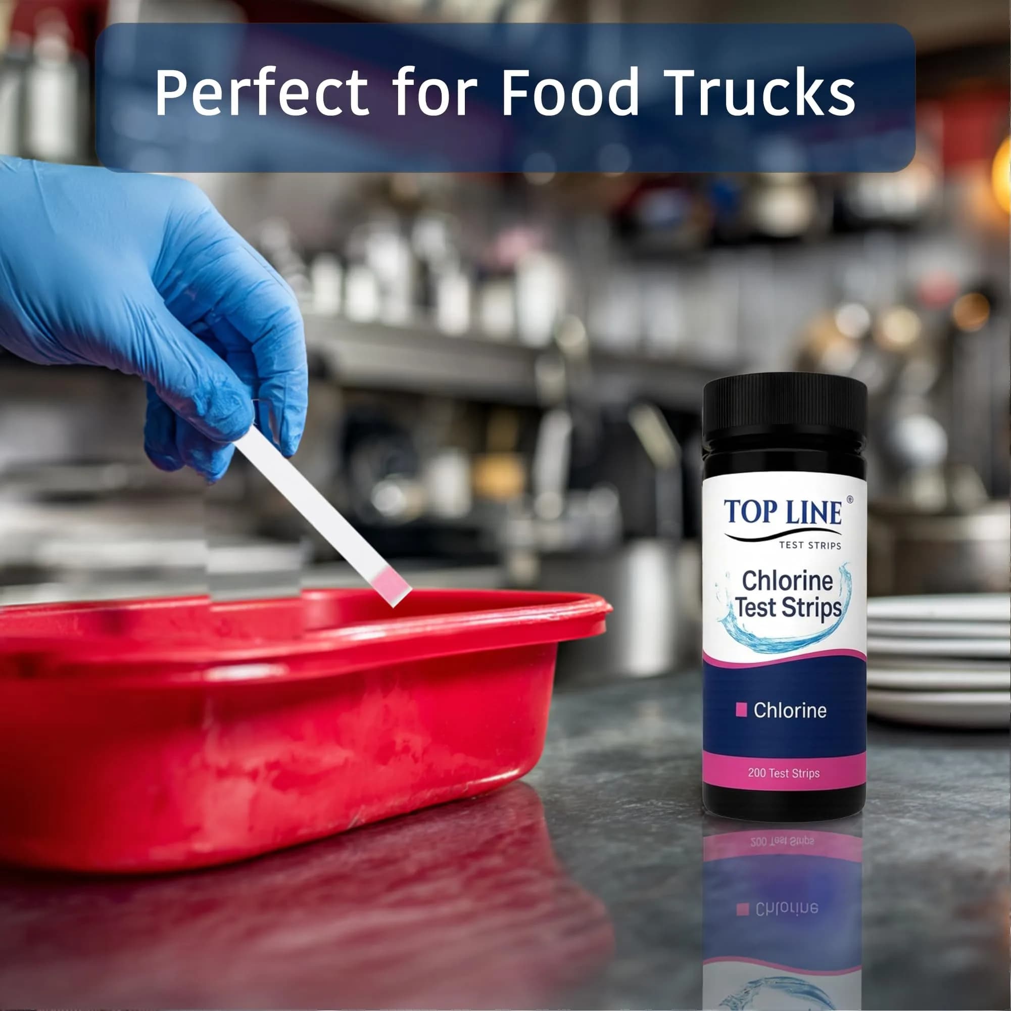 TOP LINE TEST STRIPS 200 Chlorine Test Strips for Food Service 0-500 ppm | Bleach Sanitizer Test Strips - view 6