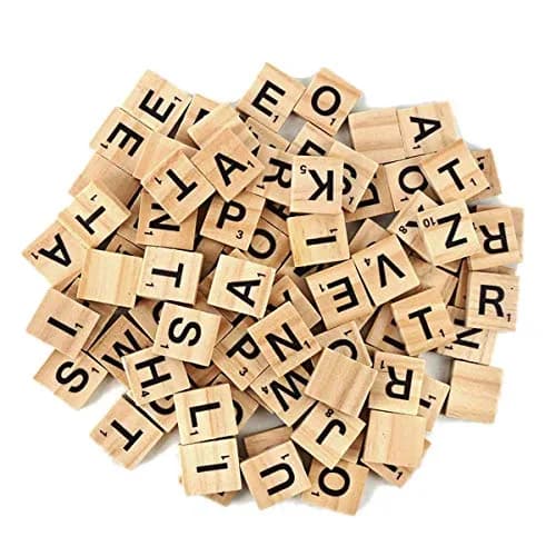 TMEEIHNSS 100Pcs Wooden Alphabet Tiles for Crafts & Wall Art | Solid Wood, 18x20mm, 4mm Thick thumbnail 1