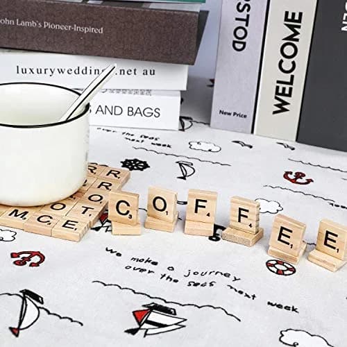 TMEEIHNSS 100Pcs Wooden Alphabet Tiles for Crafts & Wall Art | Solid Wood, 18x20mm, 4mm Thick thumbnail 4