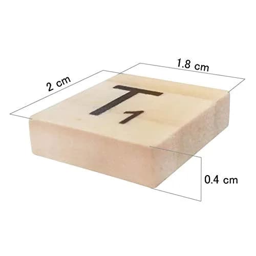 TMEEIHNSS 100Pcs Wooden Alphabet Tiles for Crafts & Wall Art | Solid Wood, 18x20mm, 4mm Thick thumbnail 2