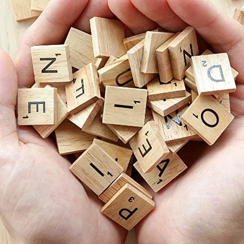 TMEEIHNSS 100Pcs Wooden Alphabet Tiles for Crafts & Wall Art | Solid Wood, 18x20mm, 4mm Thick thumbnail 3