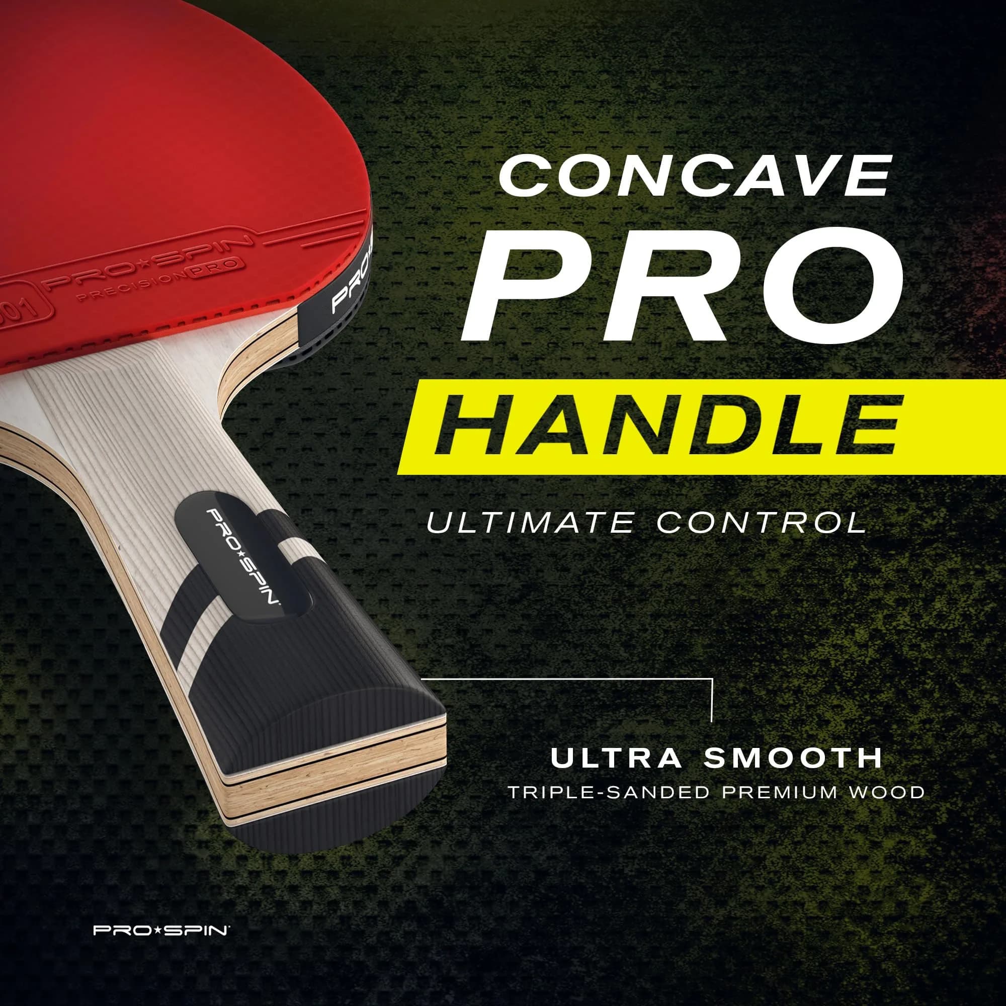 PRO-SPIN Carbon Fiber Table Tennis Rackets | 7-Ply Blade, 2.0mm Sponge, Shakehand Grip (Red, 1-Pack) - view 4
