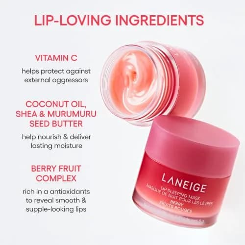 LANEIGE Lip Sleeping Mask | Korean Overnight Lip Treatment | 0.7 Ounce | Nourishing Berry & Shea thumbnail 5