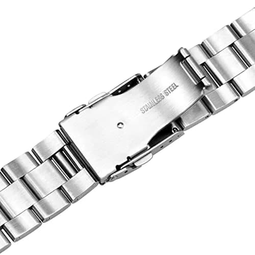 Juntan Stainless Steel Watch Band 22mm | Curved End Tapered Metal Strap with Double Lock Buckle thumbnail 5
