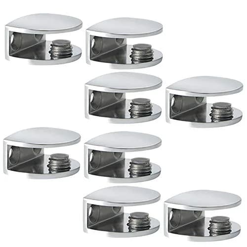 SAYAYO Glass Shelf Brackets Adjustable for 6-10 mm Shelf | Durable Chrome Finish thumbnail 1