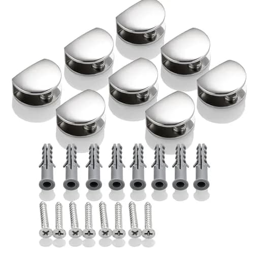 SAYAYO Glass Shelf Brackets Adjustable for 6-10 mm Shelf | Durable Chrome Finish thumbnail 7
